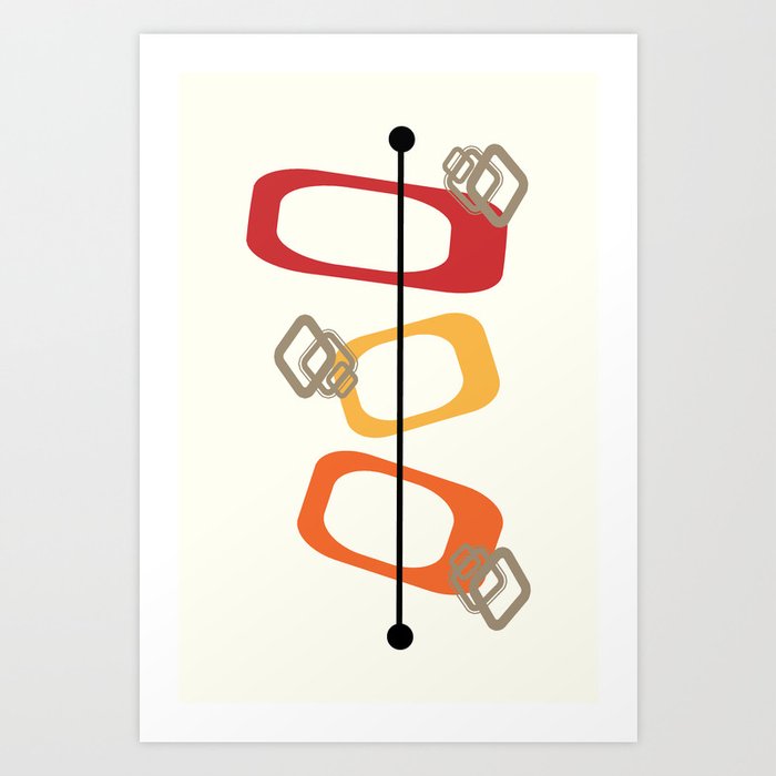 Mid Century Modern Shapes 01 Art Print