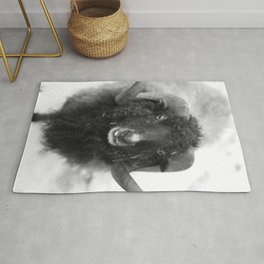 The black sheep, black and white photography Rug