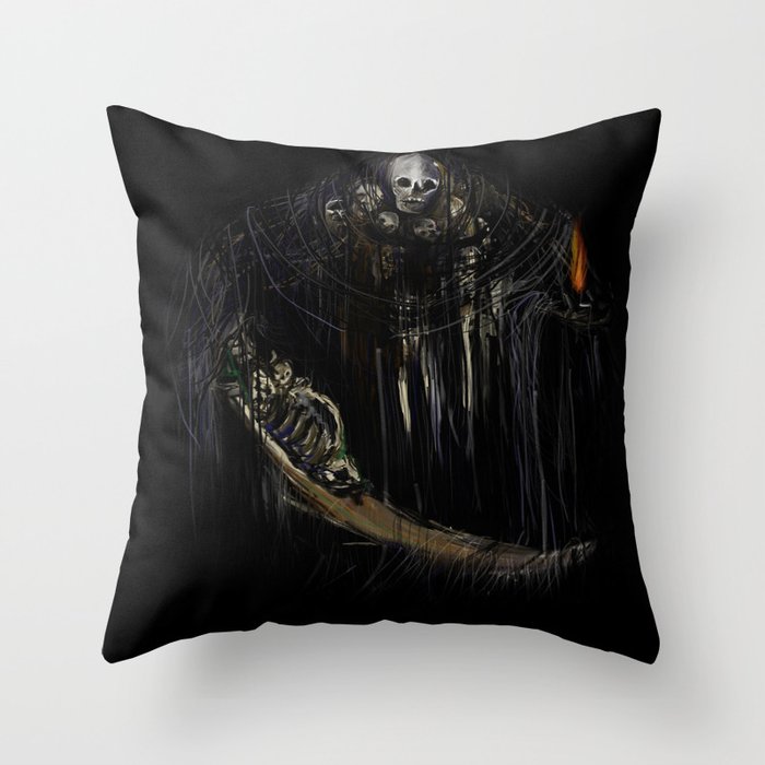 Gravelord Nito - Dark Souls (black tee PNG edition) Throw Pillow