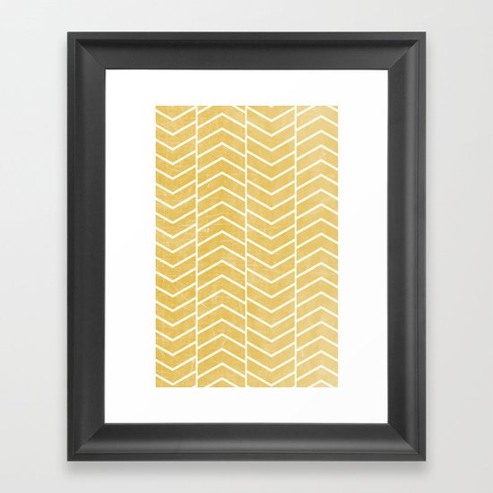 Yellow Chevron Framed Art Print