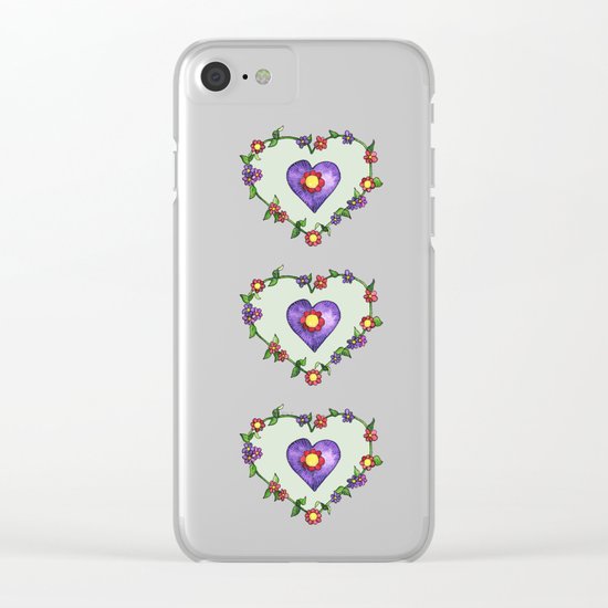 Heartily Floral Clear iPhone Case