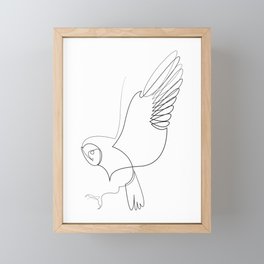 Owl one line Framed Mini Art Print