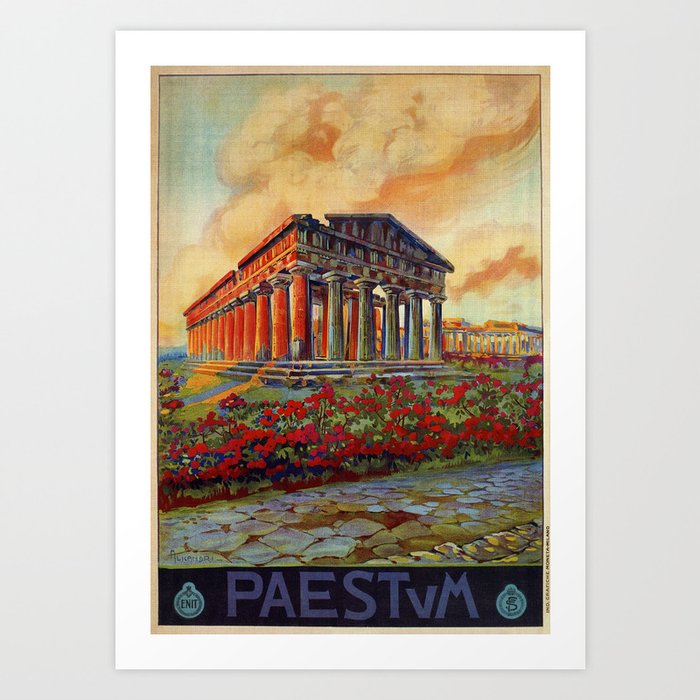 paestum ancient greek temple art print by aapshop society6