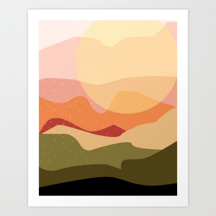 HAUS AND HUES Abstract Minimalist Landscape Wall Art Prints Set Of Modern  Aesthetic Mountain Wall Art Posters Minimal Geometric Nature 