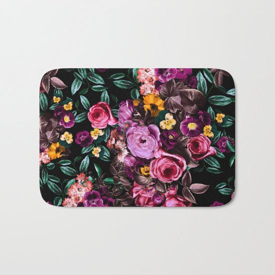 Watercolors Floral Pattern Bath Mat