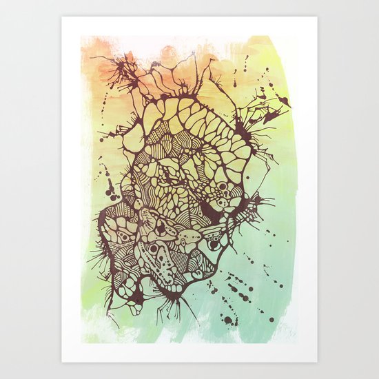 Exploded Skull Art Print