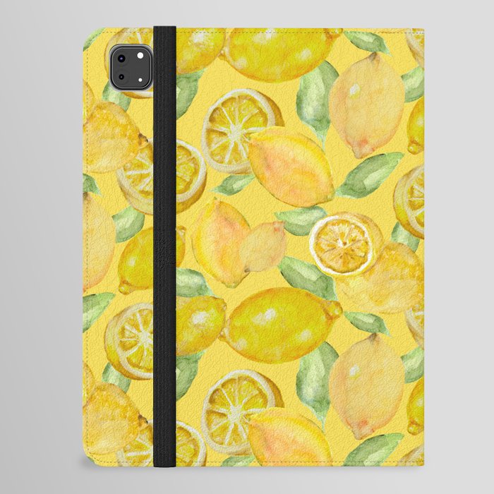 Lemons on Yellow iPad Folio Case