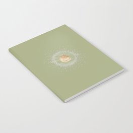 Watercolor Seashell and Sand on Sage Green Notebook