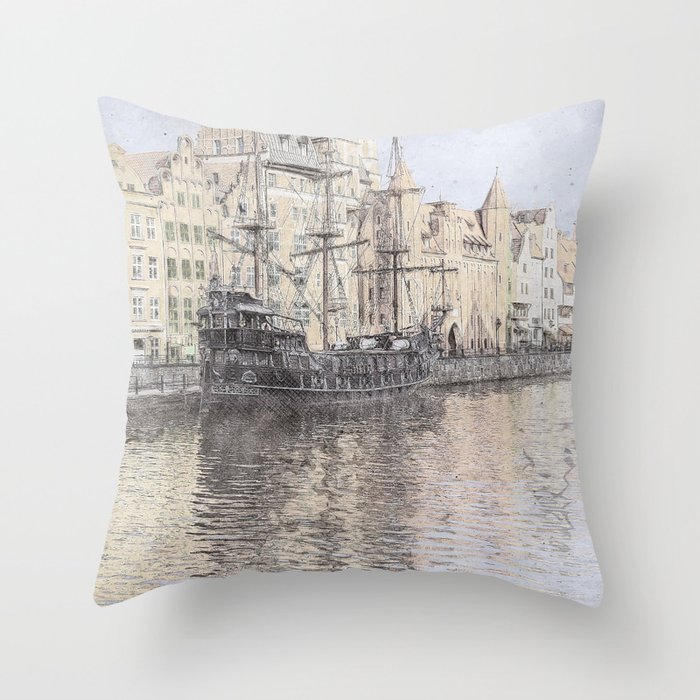 Old Town Gdansk Poland 051 Throw Pillow