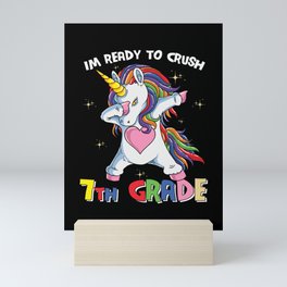 Ready To Crush 7th Grade Dabbing Unicorn Mini Art Print