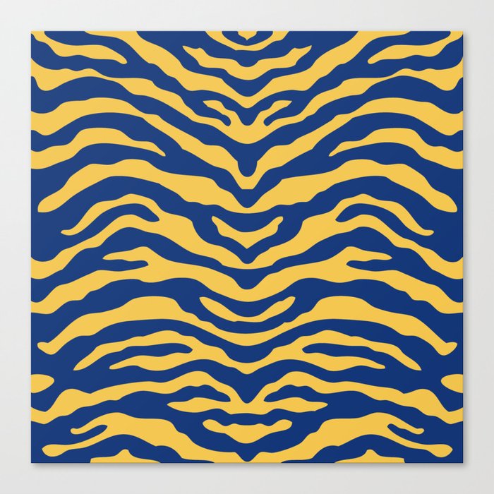 Blue and Yellow Zebra Canvas Print