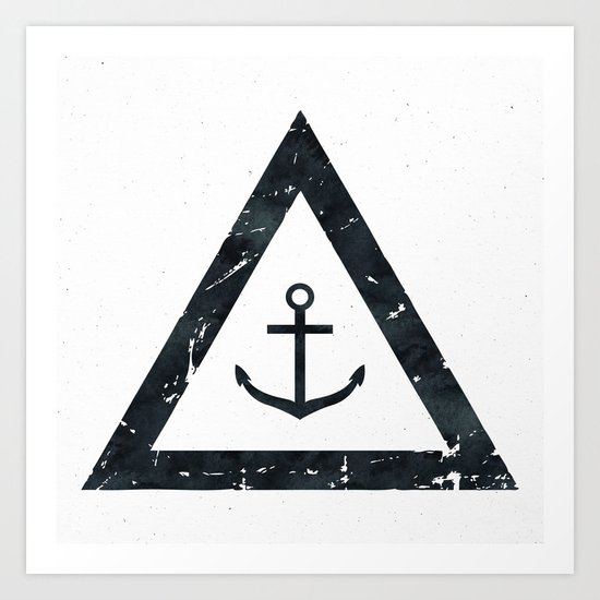Vintage Anchor Black and White Art Print