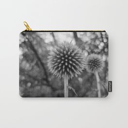 Star Frost Globe Thistle, B&W Carry-All Pouch