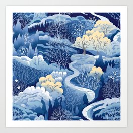 Enchanted Narnia Winter Reverie Seamless Pattern Art Print