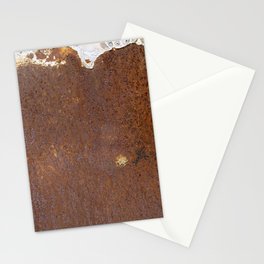 Close-up detail of Rusty brown worn out steel panel Stationery Card