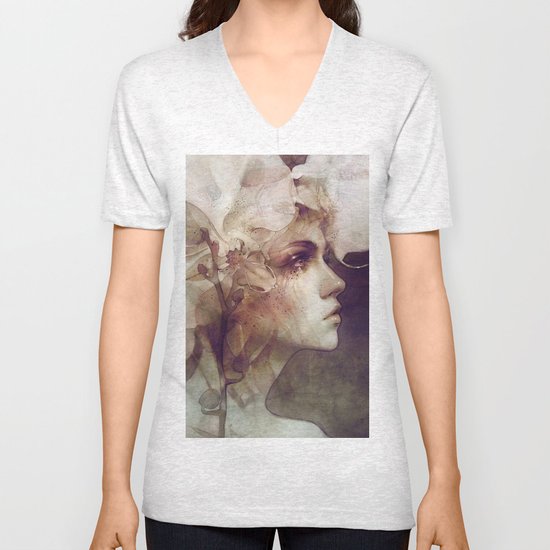 V-Neck Petal Sleeve T-Shirt main image 1