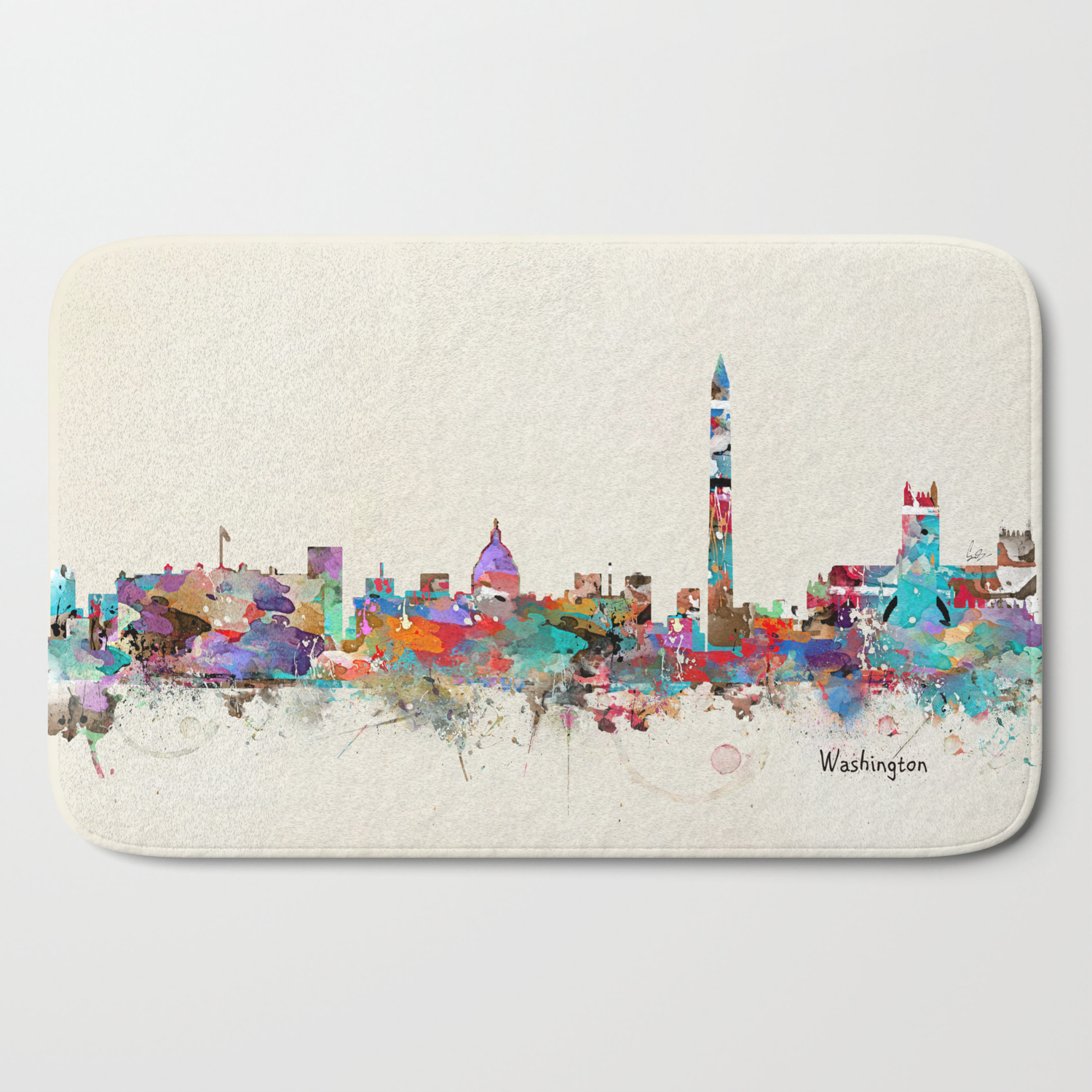 Society6 Bri Buckley Washington DC Skyline Bath Mat Multi 21 x 34 Society6 Bri Buckley Washington DC Skyline Bath Mat Multi 21 x 34