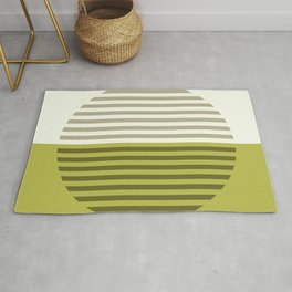 Horizons Lime Green Abstract Minimalist Landscape Area & Throw Rug