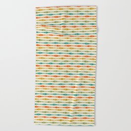 Mid Century Stripes ©studioxtine Beach Towel