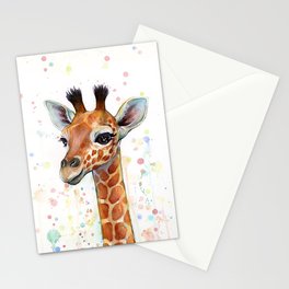 Giraffe Baby Watercolor Stationery Card