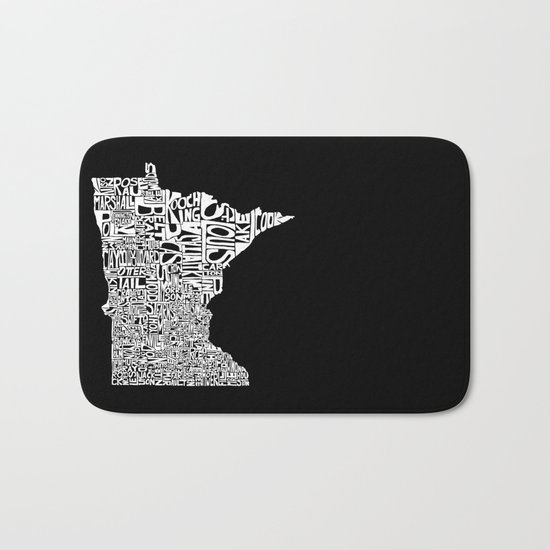 Typographic Minnesota Bath Mat