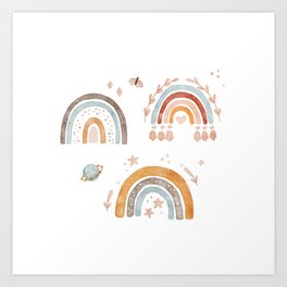 Boho Rainbows Art Print