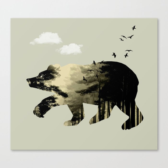 Bear Day Out Canvas Print