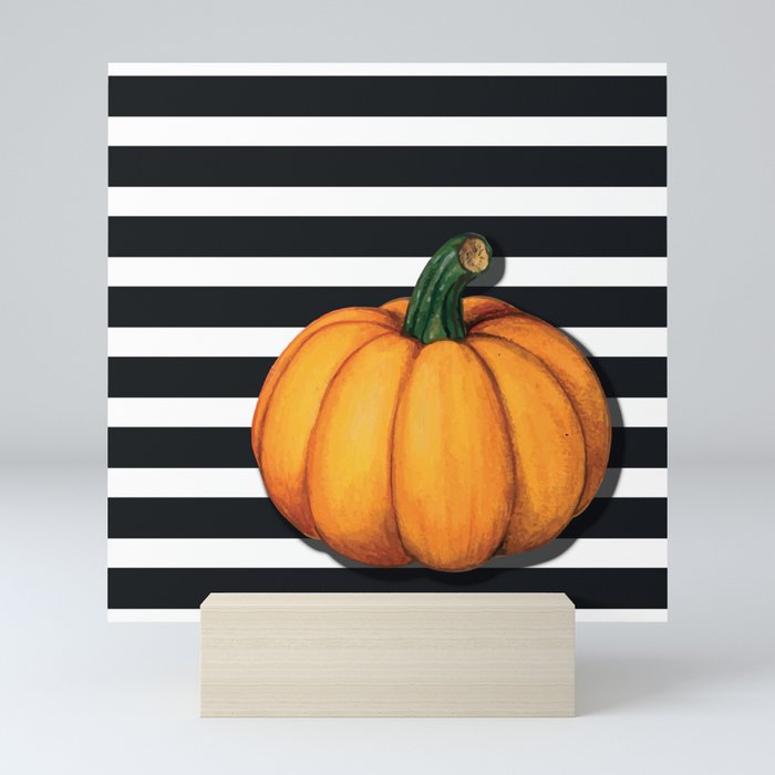 Pumpkin Stripes Mini Art Print