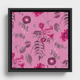 Floral Garden Design Patterns Framed Canvas