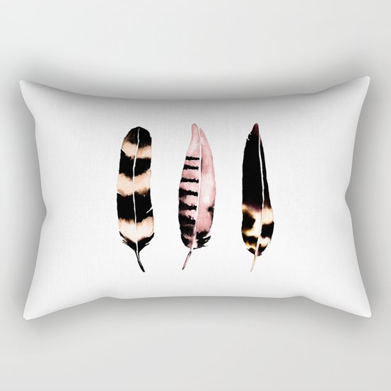 Feathers of Rose Gold Rectangular Pillow
