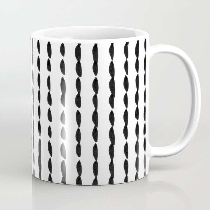 Vertical Black Ink Dash Lines Coffee Mug