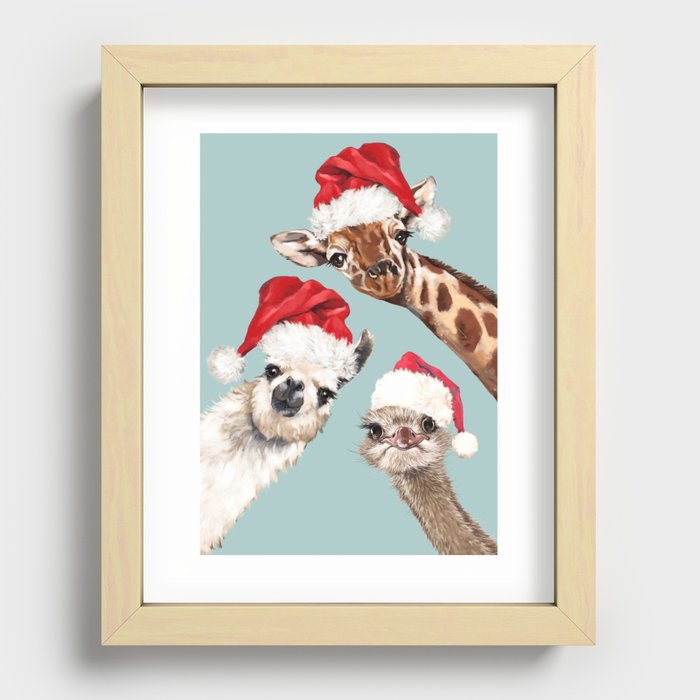 Christmas Animals Gang Recessed Framed Print