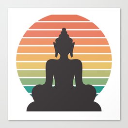 buddha silhoutte rainbow multicolor Canvas Print