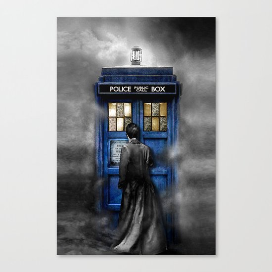 Tardis doctor who lost in the Mist apple iPhone 4 4s 5 5s 5c, ipod, ipad, pillow case and tshirt Canvas Print