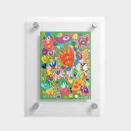 Welcome May Abstract Graffiti Nature and Flowers Pattern Floating Acrylic Print