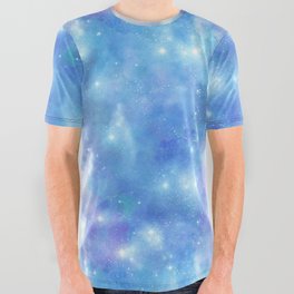 Blue Nebula Painting All Over Graphic Tee