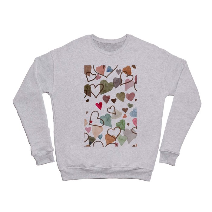 Watercolour Hearts Crewneck Sweatshirt