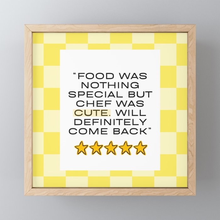 Cute chef_yellow Framed Mini Art Print