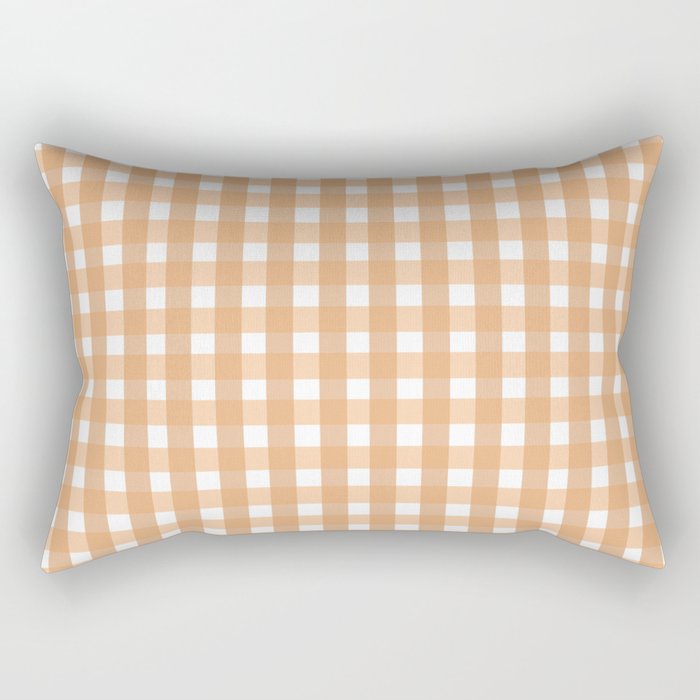 Gingham: Peach Rectangular Pillow