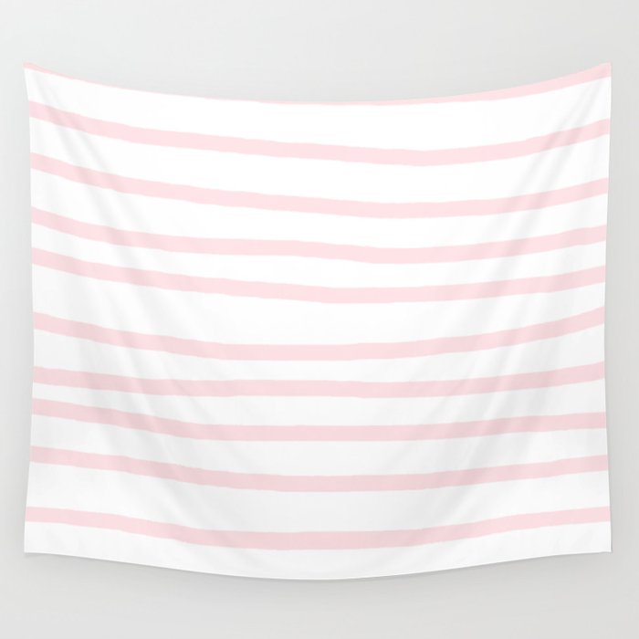 Simply Drawn Stripes in Pink Flamingo Wall Tapestry