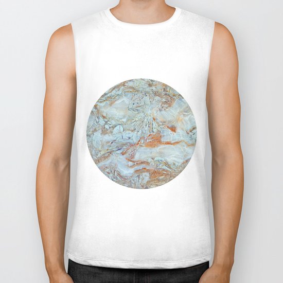 Marble in shades of blue and gold Biker Tank