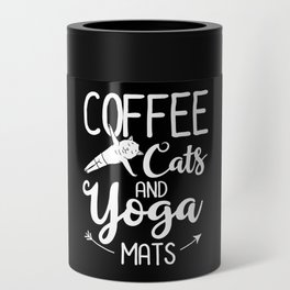 Yoga Cat Beginner Workout Poses Quotes Meditation Can Cooler