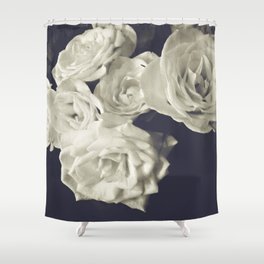 Roses in Black & White Shower Curtain