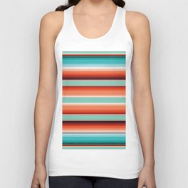 Aqua Orange Mexican stripe blanket Serape Saltillo  Unisex Tank Top