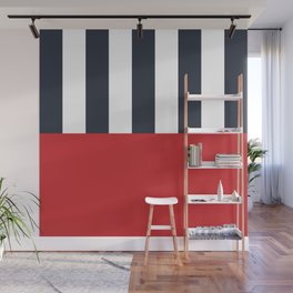 Red, White & Blue Colorblock Pattern Wall Mural