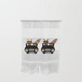 Trendy Wild Cats go Surfing in their Open Top Retro Sports Cars Wall Hanging