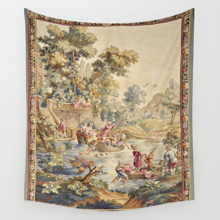 Antique Aubusson Louis XV French Tapestry Wall Tapestry