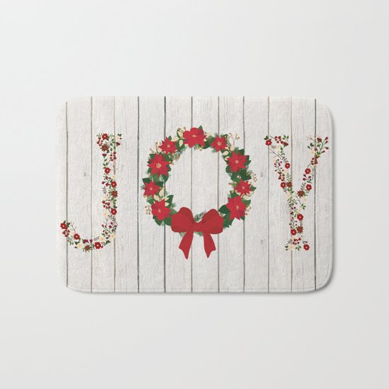 Joy Wreath #2 Bath Mat