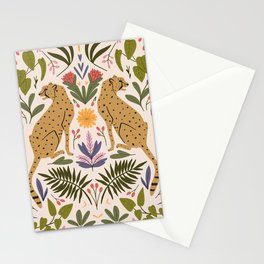 Modern colorful folk style cheetah print  Stationery Cards