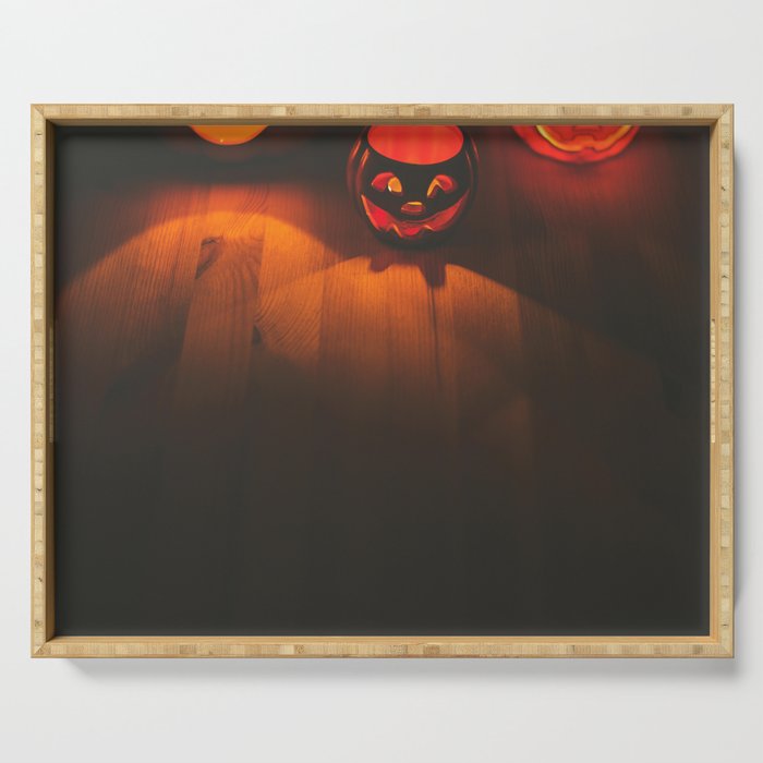 Halloween Jack-o-Lantern Pumpkins Serving Tray